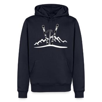 Skiing and mountains, skiing - Men’s Premium Organic Hoodie - navy - Front - Nico (187cm)