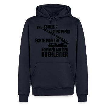 feuerwehr scheiss aufs Pferd echte Prinzen kommen - Männer Premium Bio Hoodie - Navy - Vorne - Nico (187cm)