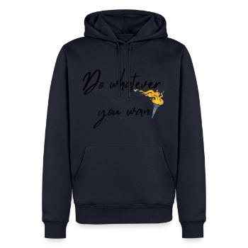 Faites ce que vous voulez - Sweat à capuche Premium bio Homme - bleu marine - Devant - Nico (187cm)