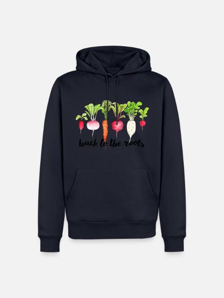 back to the roots zurück zu den Wurzeln Gemüse - Männer Premium Bio Hoodie - Navy