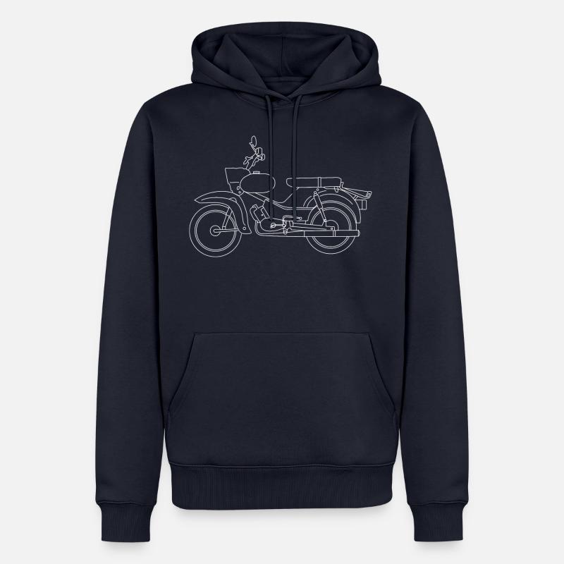 Simson SR4-2 "Star" Blueprint - Männer Premium Bio Hoodie - Navy