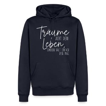 Ne rêvez pas, taisez-vous ! - Sweat à capuche Premium bio Homme - bleu marine - Devant - Nico (187cm)