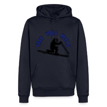 libérer vos talons z3 - Sweat à capuche Premium bio Homme - bleu marine - Devant - Nico (187cm)