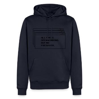 All These open Windows - Männer Premium Bio Hoodie - Navy - Vorne - Nico (187cm)