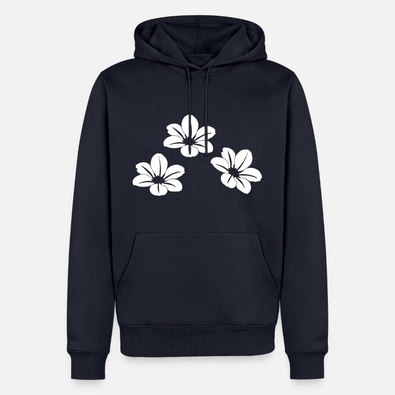 Blumen - Männer Premium Bio Hoodie - Navy
