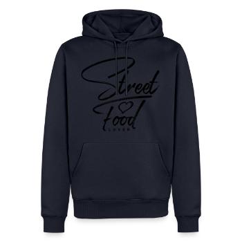 Streetfood Lover - Männer Premium Bio Hoodie - Navy - Vorne - Nico (187cm)