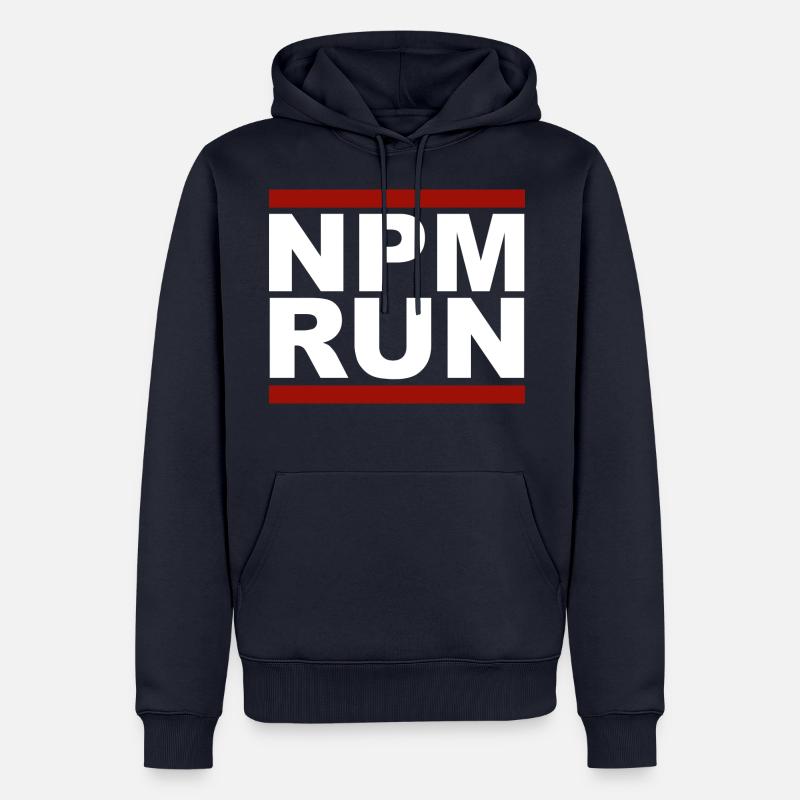 javascript, Javascript, npm run - Männer Premium Bio Hoodie - Navy