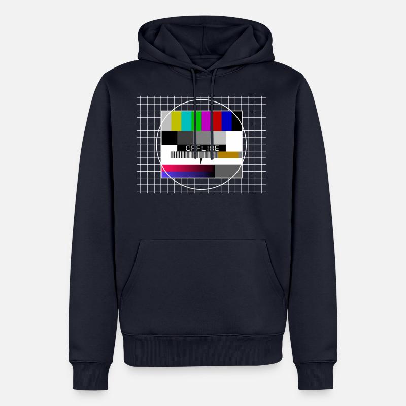 déconnecté, internet, image d’essai, tv - Sweat à capuche Premium bio Homme - bleu marine