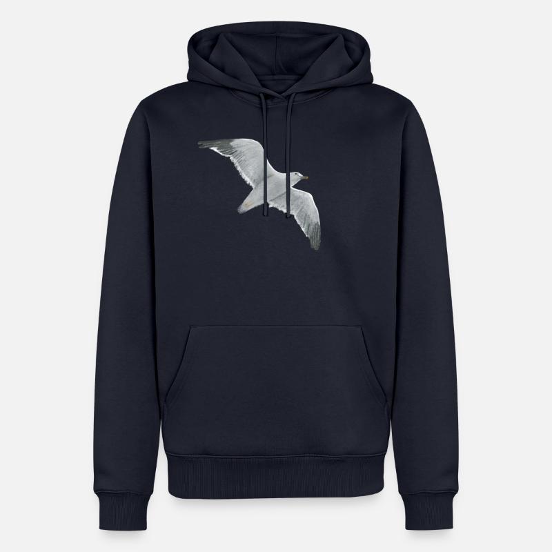 Envolée de la mouette - Sweat à capuche Premium bio Homme - bleu marine