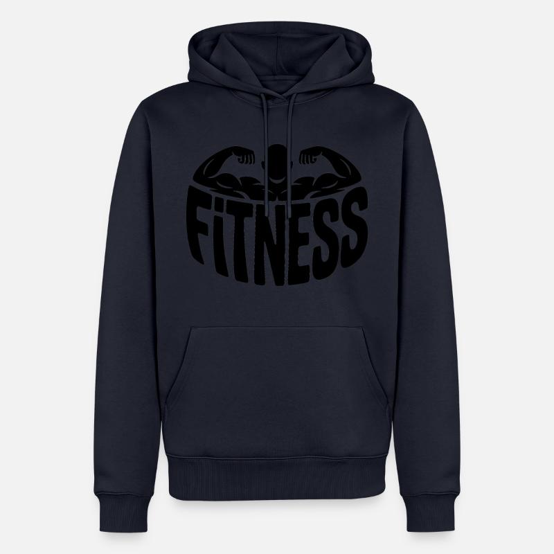 Fitness - Cool Gym Logo - Sweat à capuche Premium bio Homme - bleu marine
