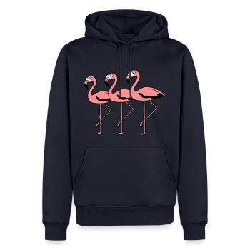 3 amis équipe équipe flamingo clipart bande dessinée bande dessinée - Sweat à capuche Premium bio Homme - bleu marine - Devant - Nico (187cm)