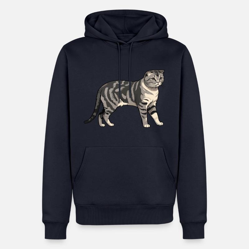 Pliage écossais - Cat Pet Design - Sweat à capuche Premium bio Homme - bleu marine