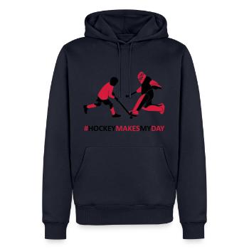 Goalkeeper and player - Men’s Premium Organic Hoodie - navy - Front - Nico (187cm)