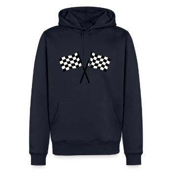 Ziel - Flagge - Männer Premium Bio Hoodie - Navy - Vorne - Nico (187cm)