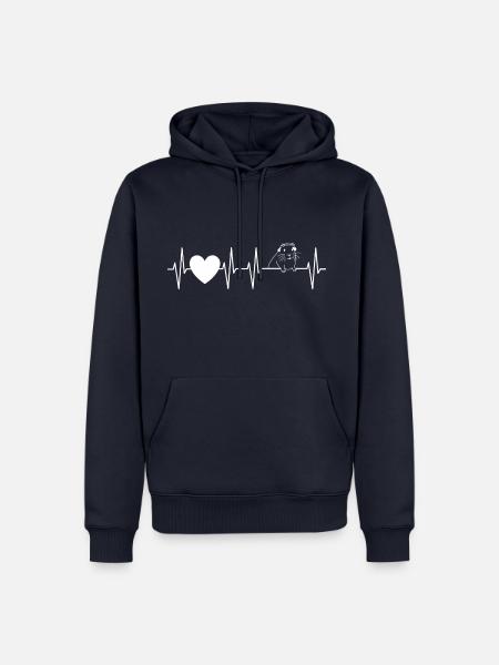 Cochon d'inde blanc avec coeur - Sweat à capuche Premium bio Homme - bleu marine