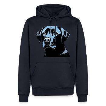 Labrador Retriever Kopf - Pet Dog Sticker - Männer Premium Bio Hoodie - Navy - Vorne - Nico (187cm)