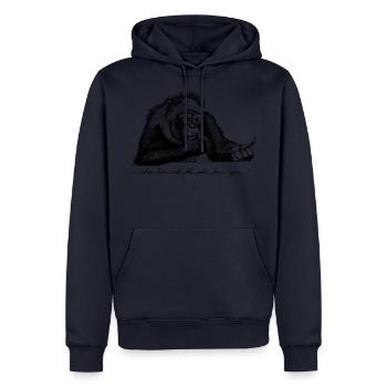 Wondering - Men’s Premium Organic Hoodie - navy - Front - Nico (187cm)
