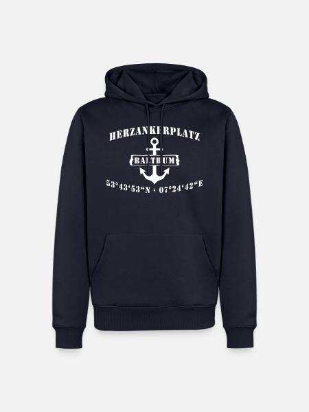 Herzankerplatz - Baltrum - Männer Premium Bio Hoodie - Navy