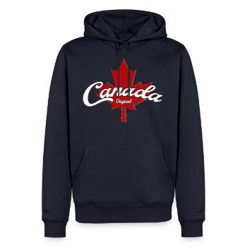 Canada Original curved written - Sweat à capuche Premium bio Homme - bleu marine - Devant - Nico (187cm)