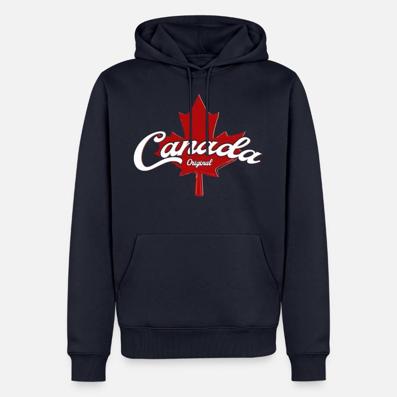 Canada Original curved written - Sweat à capuche Premium bio Homme - bleu marine