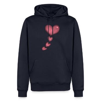 coeur rose - Sweat à capuche Premium bio Homme - bleu marine - Devant - Nico (187cm)