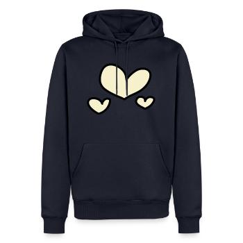 coeurs jaunes - Sweat à capuche Premium bio Homme - bleu marine - Devant - Nico (187cm)