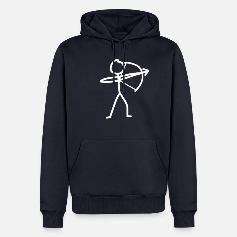Pfeil Bogen - Männer Premium Bio Hoodie - Navy