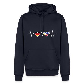 Heartbeat Allemagne Philippines / Chemise de vacances - Sweat à capuche Premium bio Homme - bleu marine - Devant - Nico (187cm)