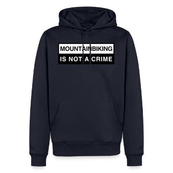 MTB is not a crime - Männer Premium Bio Hoodie - Navy - Vorne - Nico (187cm)