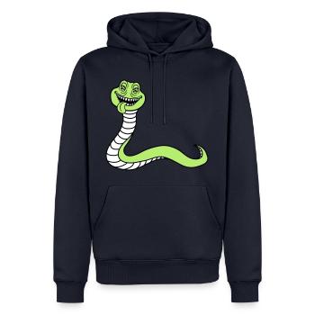 tête de serpent monstre boese dangereux la - Sweat à capuche Premium bio Homme - bleu marine - Devant - Nico (187cm)