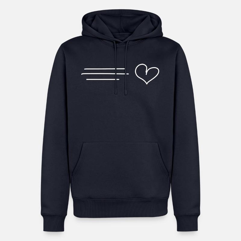 lignes de cœur - Sweat à capuche Premium bio Homme - bleu marine