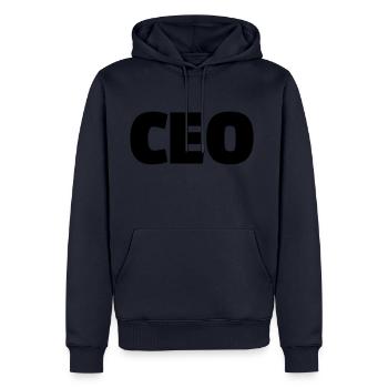 PDG Chef Boss - Sweat à capuche Premium bio Homme - bleu marine - Devant - Nico (187cm)