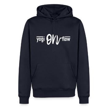 yogi on flow - Männer Premium Bio Hoodie - Navy - Vorne - Nico (187cm)