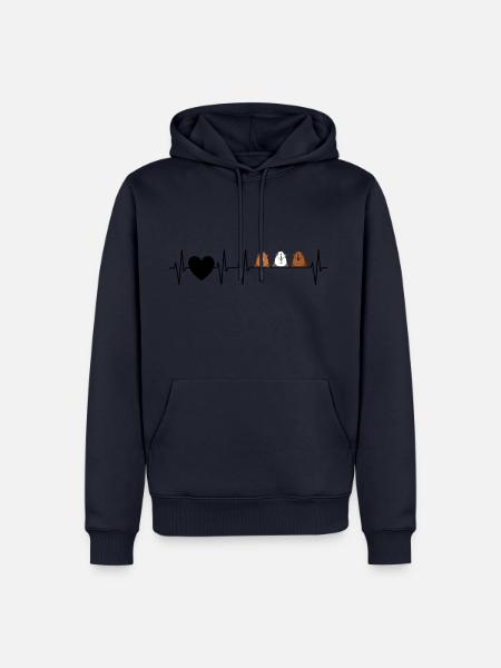 Herzschlag 3 süße Meerschweinchen Geschenk - Männer Premium Bio Hoodie - Navy