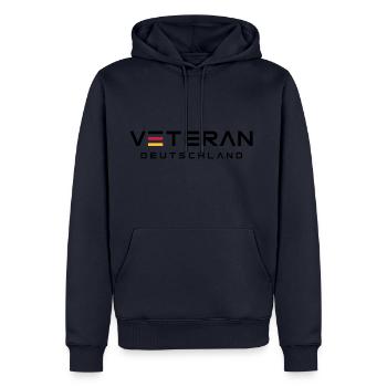 Veteran Deutschland Logo - Männer Premium Bio Hoodie - Navy - Vorne - Nico (187cm)