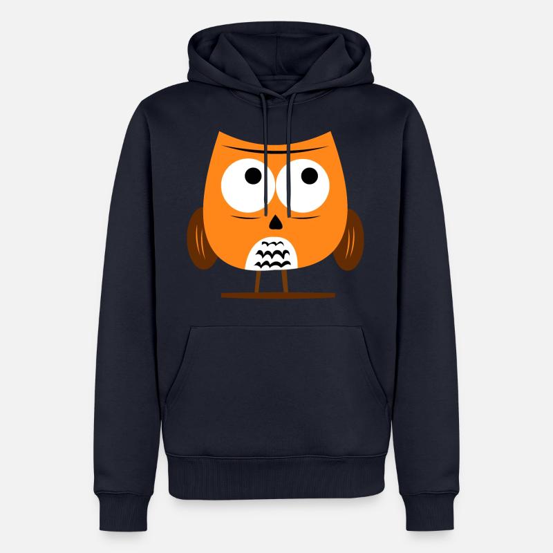 Coole Eule - Süße Grumpy Owl - Männer Premium Bio Hoodie - Navy