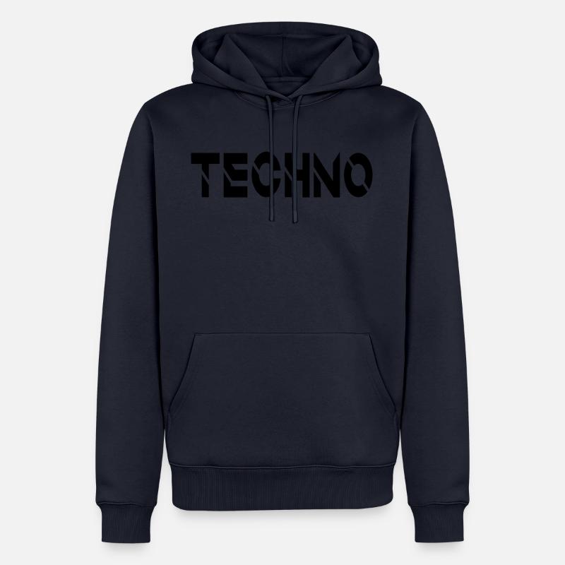 Techno - Männer Premium Bio Hoodie - Navy