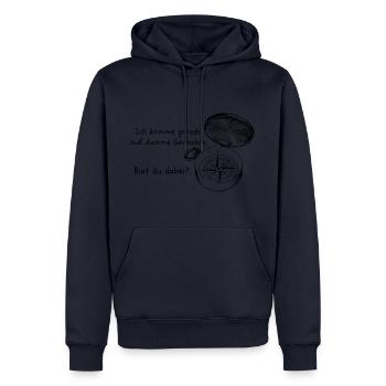 Kompass mit einem witzigen Text - Männer Premium Bio Hoodie - Navy - Vorne - Nico (187cm)