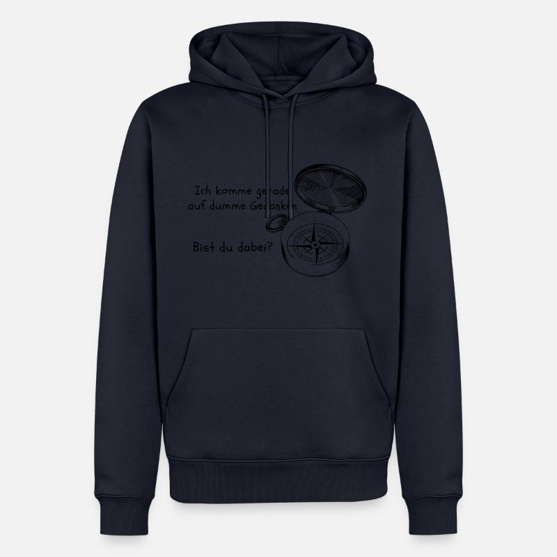 Kompass mit einem witzigen Text - Männer Premium Bio Hoodie - Navy