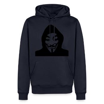 ANONYMOUS - Männer Premium Bio Hoodie - Navy - Vorne - Nico (187cm)