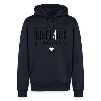 Hunde-Narr - Männer Premium Bio Hoodie - Navy - Vorne - Nico (187cm)