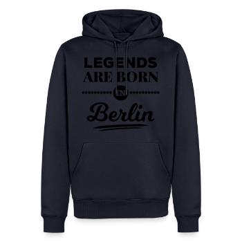 legends are born in Berlin Geburtstag Geschenk - Männer Premium Bio Hoodie - Navy - Vorne - Nico (187cm)
