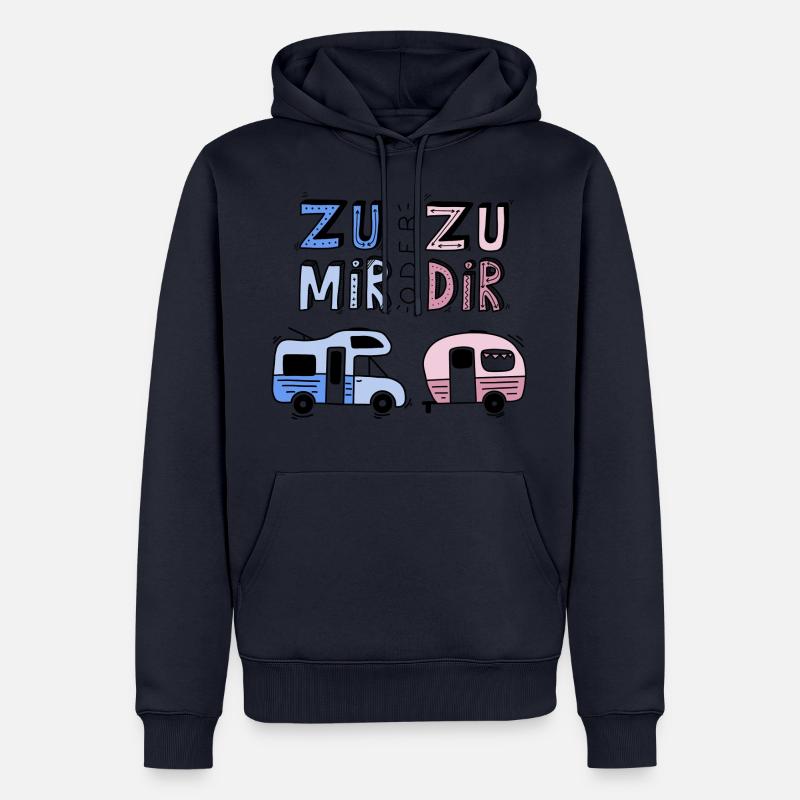 Zu mir oder zu dir - Männer Premium Bio Hoodie - Navy