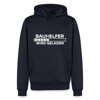 Bauhelfer Spruch Beruf Lustiges Bauhelfer Geschenk - Männer Premium Bio Hoodie - Navy - Vorne - Nico (187cm)