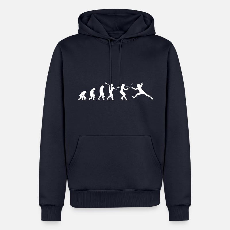 Fechten Evolution - Männer Premium Bio Hoodie - Navy