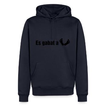 Es gabat a Leich - Männer Premium Bio Hoodie - Navy - Vorne - Nico (187cm)