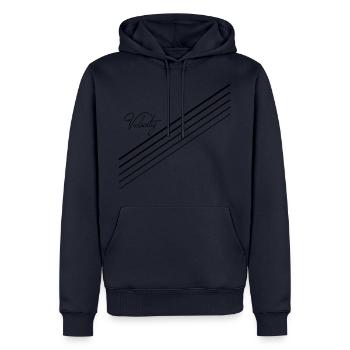 Vielsaitig - Männer Premium Bio Hoodie - Navy - Vorne - Nico (187cm)