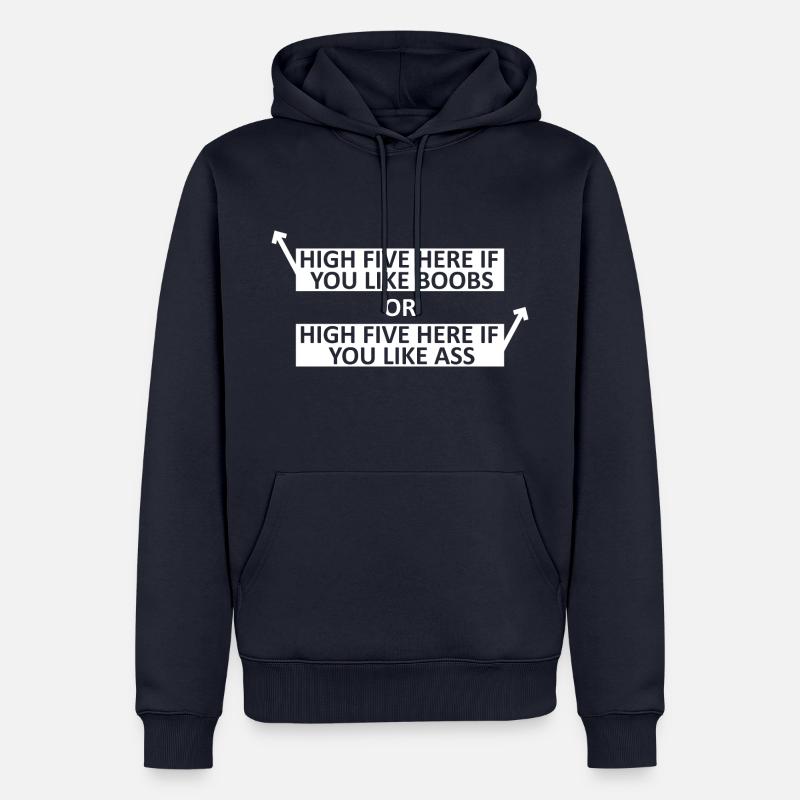 Seins vs As - Sweat à capuche Premium bio Homme - bleu marine