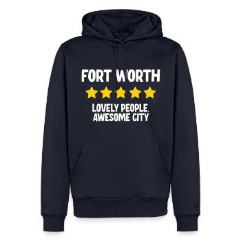 Fort Worth - Männer Premium Bio Hoodie - Navy - Vorne - Nico (187cm)