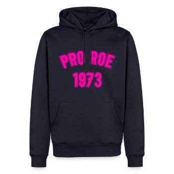 1973 Pro Roe - Sweat à capuche Premium bio Homme - bleu marine - Devant - Nico (187cm)